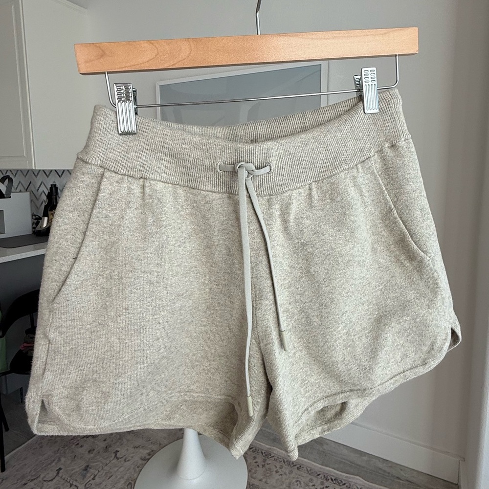 lululemon Heather Natural Drawstring Lounge Sweater Shorts